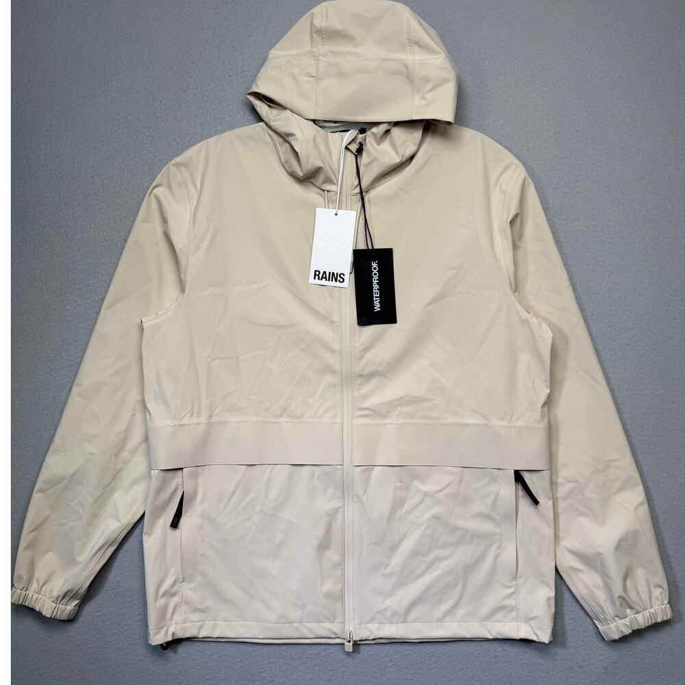 Rains Men's Suva Hardshell Waterproof Jacket - Dune Large $255